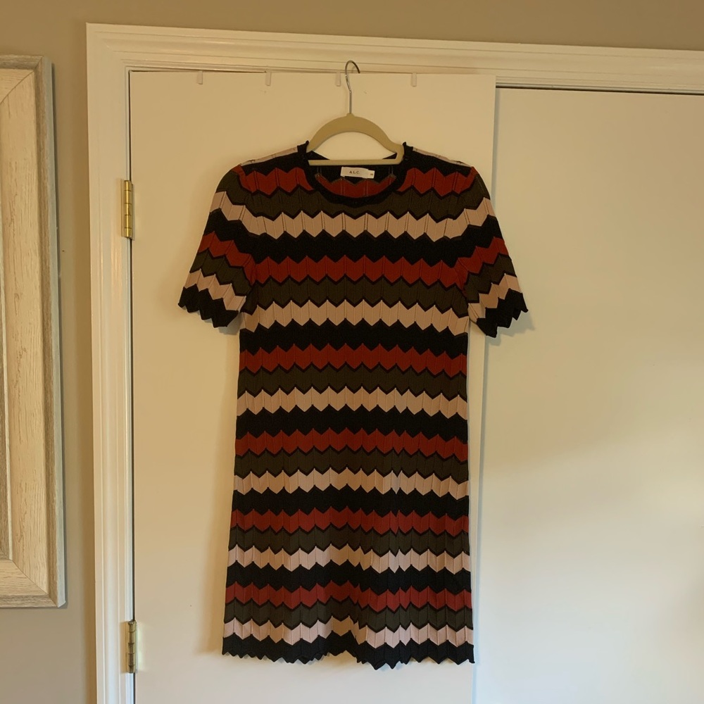 ALC Rayon Chevron Dress